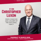 Lexus of North Shore Luncheon with Prime Minister Christopher Luxon hosted by North Harbour Club on 12 March 2026 at North Harbour Stadium, featuring guest speaker Christopher Luxon and MC Rachel Smalley.